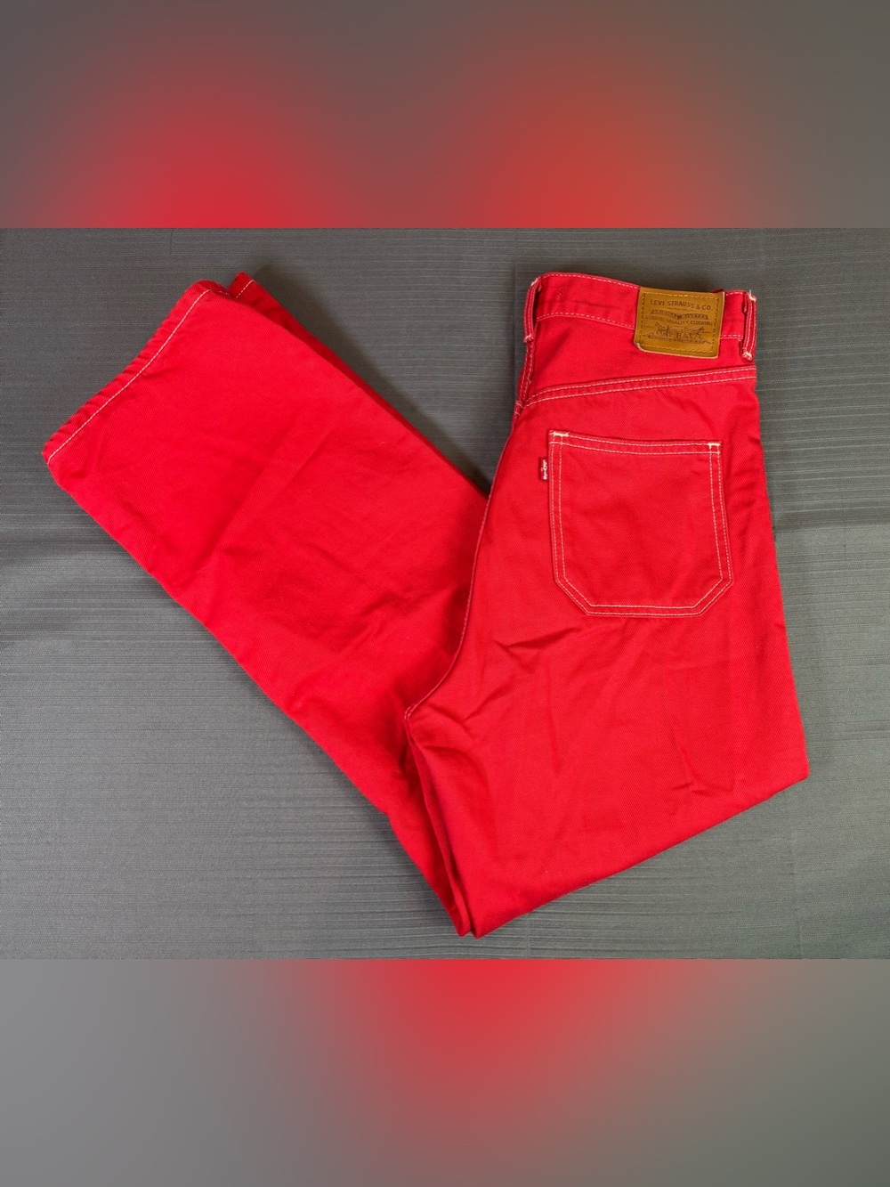 Levi’s Ribcage Straight Ankle Red High Rise Jeans Women’s W30 L29 Retro Wide Leg